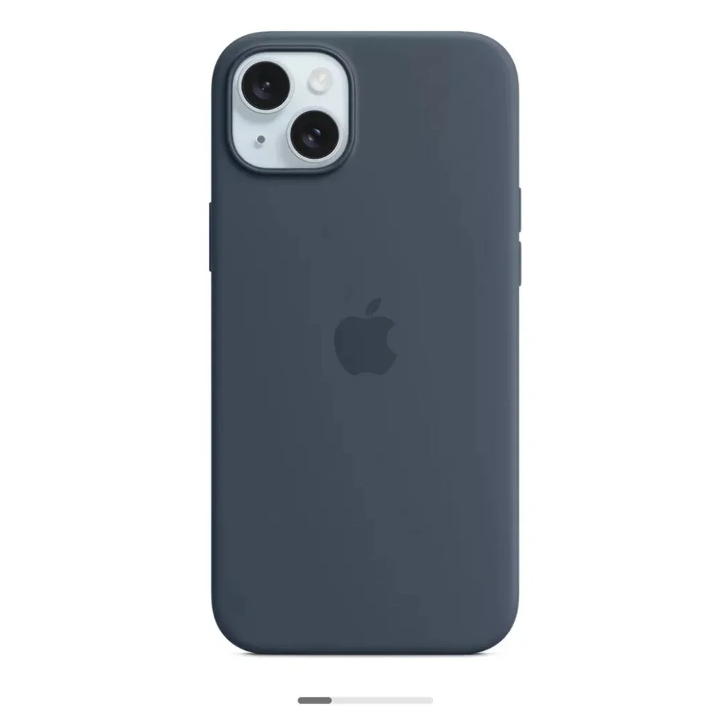 NIB Apple Silicone Case with MagSafe for iPhone 15 Plus --Storm Blue